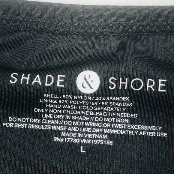 Shade And Shore Women's Sz Large 12-14 High Leg Cheeky Bikini Swim Bottom Black - Picture 5 of 8